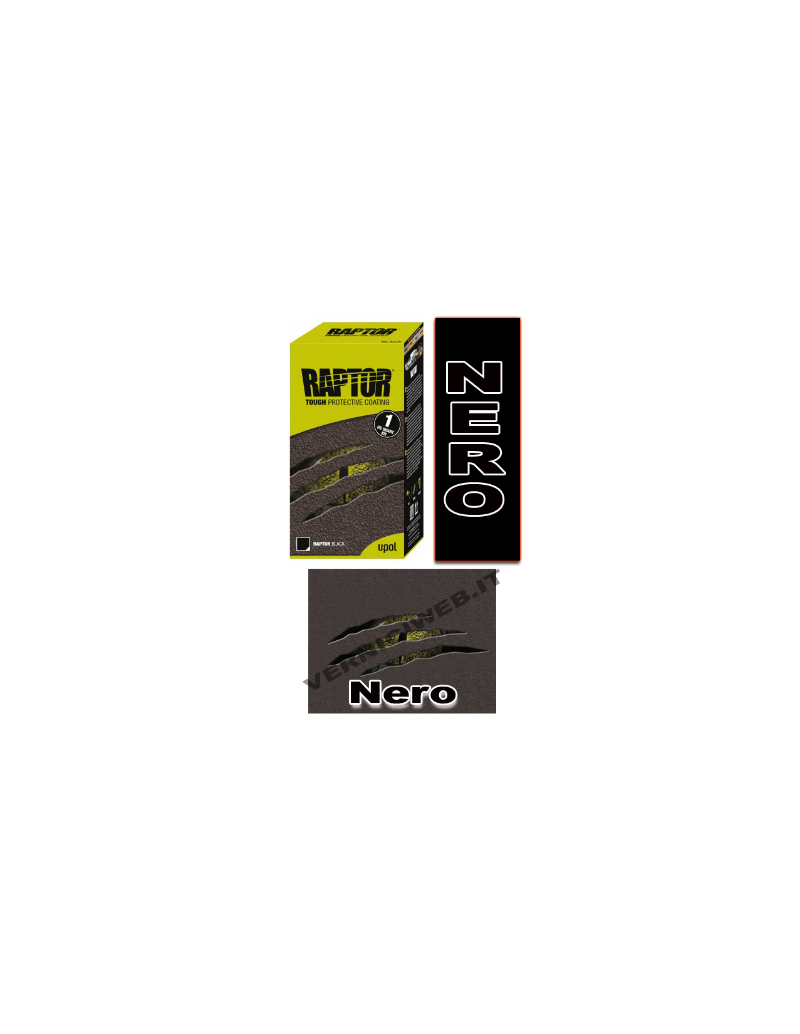 Raptor vernice antigraffio rivestimento protettivo e resistente kit lt1  nero, bianco e neutro