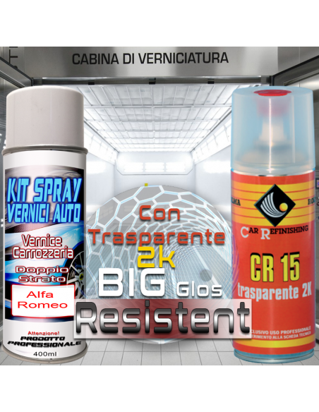 Bomboletta spray con trasparente 2k 400B BLU VELA Metallizzato o perlato 1998 2007 Alfa romeo 